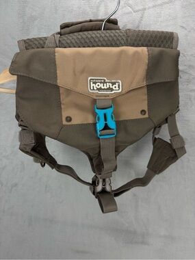 Outward Hound Dog Backpack Saddle Bag Hiking Pack Adjustable Brown Blue